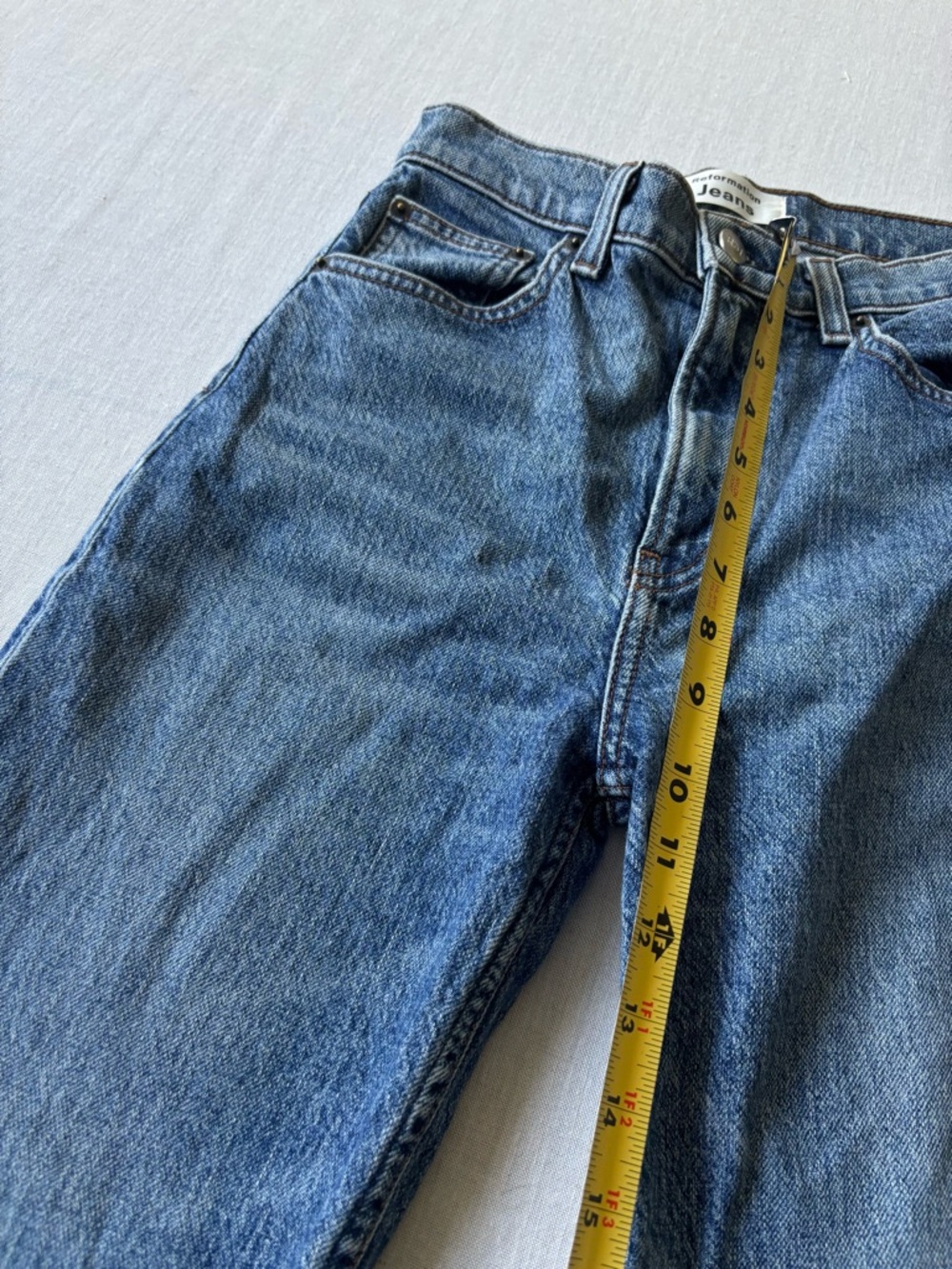 Reformation Liza High Rise Straight Jeans Laguna Wash Size 23 - Picture 12 of 14